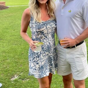 Free People Navy and White Floral Mini Dress